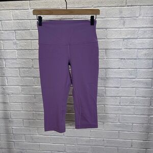 Lululemon Align High Rise Crop Leggings Purple Womens Size 6 Gym Running Yoga